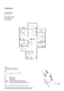 Lentor Gardens Residences 2 Bedroom + Study Type 2BR S2